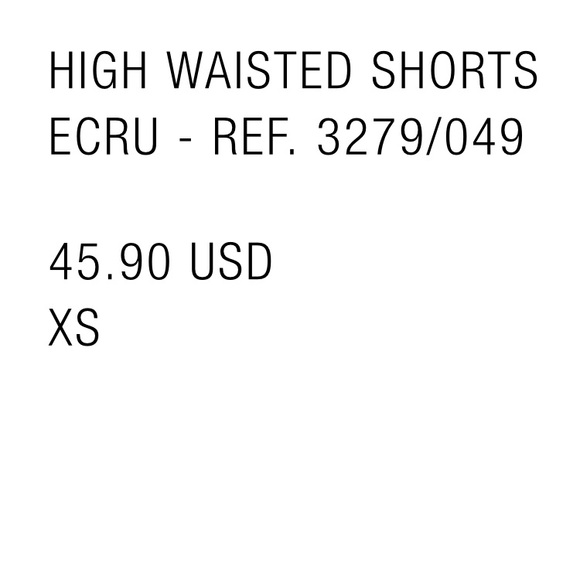 Zara NWOT high waisted ecru shorts. Size 24 - Picture 2 of 6